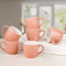 Peach Fringe Ceramic Tea Cup Set of 6, 220 ML Each, Microwave and Dishwasher Safe Coffee Cups